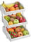 CALM COZY 3 Tier Bamboo Fruit Basket for Kitchen, Vegetables Storage Stand Detachable Holder for Fruits Veggies Bread Snacks in Home, Kitchen Office, White