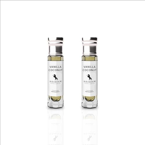 Arabian Opulence FR291 VANILLA COCONUT Roll-on Parfümöl | Konzentriertes Parfüm Körperöl | Langanhaltendes Parfüm auf Ölbasis für Männer und Frauen | Flasche Reisegröße alkoholfrei (6ml, 2er-Pack)
