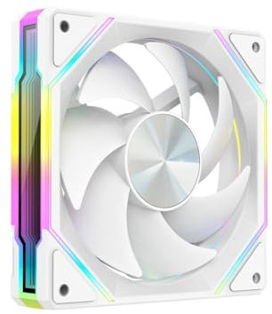 Oladfiop Mirror Fan RGB 120mm High Airflow PC Fans Ultra-Quiet PWM Speed Control Enhanced Airflow Without Controller