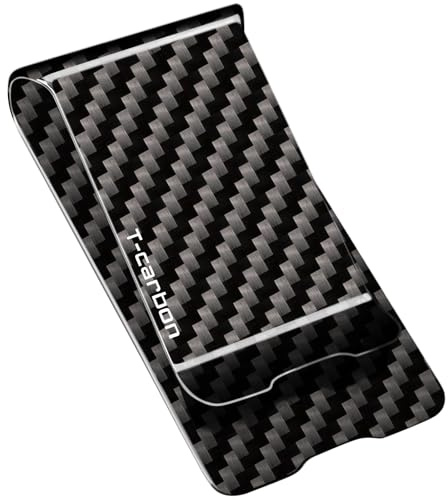T-carbon Kohlefaser Glossy Geldklammer angenehm zu berühren Geldklammer für Männer Geldklammer für geldscheine Money Clip Schwarz