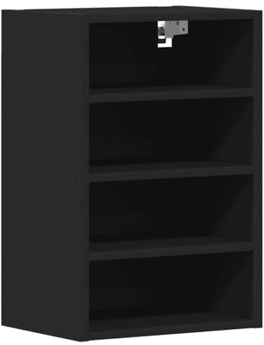 vidaXL Hanging Cabinet Riga Black 40x29.5x60 cm Engineered Wood