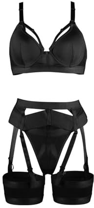 DKLOVIFU Partner Pyjama Party Outfit Damen Lustige Tangas Damen Neckholder BH Dessous Set Damen BH Und Slip Weihnachten Unterwäsche Damen Sexy Höschen Damen für Sex Lingerie Sexy for Women