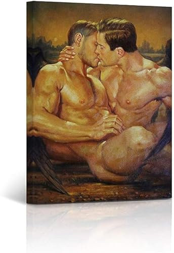 YPZCKXNLF Poster Und Drucke, Angel Wings Gay Leinwand Wandkunst Bilder, Für Wohnzimmer Dekor Rahmenlose Malerei 40X60Cm Rahmenlos