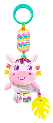 AQCQDQ Activity Spirale Baby, Kinderwagen Spielzeug zum Fühlen und Greifen, Cartoon Tier Windspiel Autoaufhänger, Babyschale Spielzeug, für Kinderwagen, Bar, Kinderbett (35 * 8 cm,Einhorn)