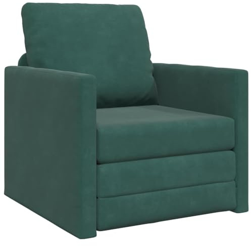 vidaXL Schlafsofa Dunkelgrün 74 x 77 x 81 cm Samt, Moderner Wohnzimmersofa, robuster wandelbarer Sitz, Elegantes Samtsofa, schick, platzsparend, multitalentiertes Möbel