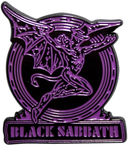 Black Sabbath Purple Text Logo Daemon Pin Badge One Size