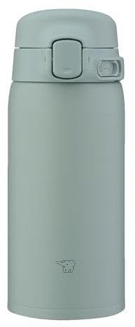 Zojirushi SU-BA Vakuum-Isolierbecher, 360-480 ml, One-Touch-Öffnen, spülmaschinenfester Körper, nahtloser 2-teiliger Deckel für einfache Reinigung, hält Getränke heiß & kalt (Calm Green, 360 ml)