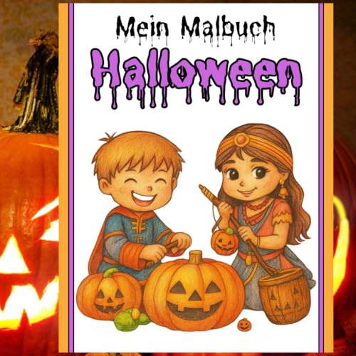 Mein Malbuch- Halloween / Halloween Malbuch für Kinder ab 4 Jahre – 81 einfache Ausmalbilder: Geist, Kürbis, Hexe, Fledermaus | Kindergarten & ... zum Ausmalen, Aufhängen und Basteln – in