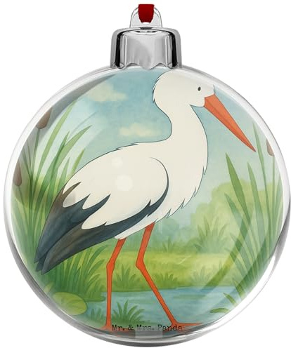 Mr. & Mrs. Panda christbaumkugel Storch Design - Geschenk, Mütter, Störche, Mutter, Weihnachtskugel Kunststoff, weihnachtsbaum anhänger, weihnachtskugeln, Schwangerschaft, Gute Laune, christbaumkugeln