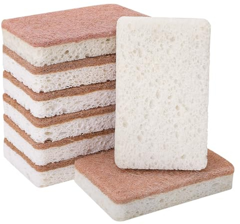 COZYMIRE Spülschwamm 8er Set Biologisch Abbaubar Küchenschwämme Kratzfrei | Bio Spülschwamm aus Kokosfasern & Sisal Naturschwamm öko und Nachhaltig Küchenschwamm Biologisch Langlebig & Kratzfrei