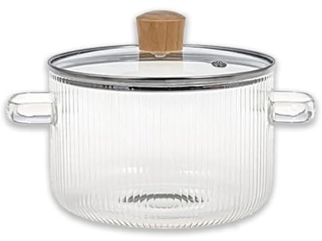 Marmite en verre avec couvercle 0,6 l - Haute teneur en borosilicate transparent