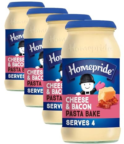 Homepride Cheese & Bacon Pasta Bake, 485 g Jar (Pack of 4)