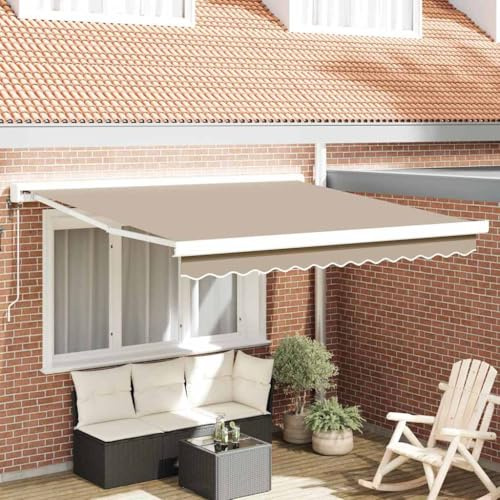Tenda da sole retrattile con braccio snodato, 350 x 250 cm, in metallo, per giardino, terrazzo, veloce da installare, versatile