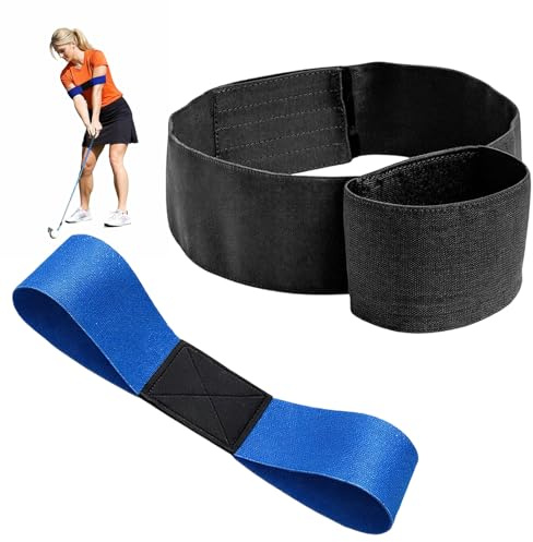 KxrTpx 2Pcs Slider Training Aid, Golf Swing Training Aid, Swing Sync Golf Trainer, Golf Training Aids for Swing Practice, Black and Blue Golf Training Equipment, Suitable for Men Women Beginners