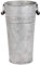 Esschert Design 3 Stück Blumentopf, Übertopf Vase in grau aus verzinktem Metall, Größe L, ca. 19 cm x 16 cm x 30 cm