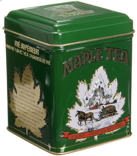 Maple Tea, 24 Tea Bags in a Decorative Metal Tin. A Fantastic Holiday Gift.