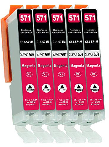 Supply Guy 5 XL Druckerpatronen mit Chip kompatibel mit Canon CLI-571 Magenta für Pixma MG5700 MG5750 MG5751 MG6800 MG6850 MG7750 TS5000 TS5050 TS5055 TS6050 TS8050 TS9050 TS9055 und weitere