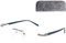 Randlose Lesebrille mit rechteckigen Gläsern - mit Gratis Etui, Edelstahl Rahmen (Blau), Lesehilfe Herren und Damen +1.0 Dioptrien