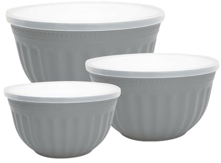 GreenGate - Schüssel mit Deckel - Alice - Kunststoff - grau - 3er Set