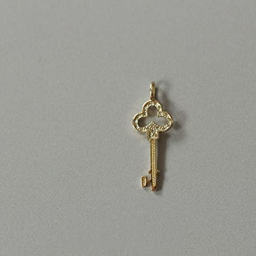 HCMA 925 Sterling Silver Pavé Cristal Vintage Clé Pendentif 14k Plaqué Or Collier Femmes Lumière De Luxe Tempérament Robe Bijoux Cadeau
