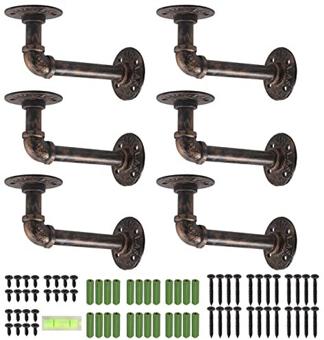 Tanice Scaffale industriale per scaffalature per scaffalature galleggianti, tubo idraulico per ponteggi (15 x 8 cm) bronzo