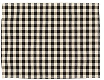PARAMAISON Tovaglietta Americana Quadri Rustica, Stile Quadretti Country, Bianco e Nero, Sottopiatti Colazione, Tavola da Pranzo, Cucina, Giardino, Pic nic, 40x50 cm