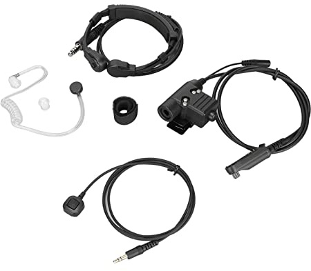 Yoidesu Kehlkopfmikrofon-Kopfhörer, 7,1-mm-Teleskop-Kehlekopfhörer und Fingermikrofon U94 PTT-Funkkopfhörer Geeignet für UV-9R UV-9R Plus UV-XR BF-9700