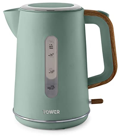 Tower T10037JDE Jug Kettle with Rapid Boil, 3000W, Jade Green, 1.7 L