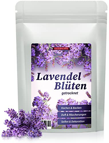 Feinwälder® getrocknete Lavendelblüten 1 kg im wiederverschließbaren Beutel/lose Tee-Blüten zur Beruhigung/Duft gegen Motten im Kleiderschrank/Seifen-Herstellung u. Lavendelsäckchen