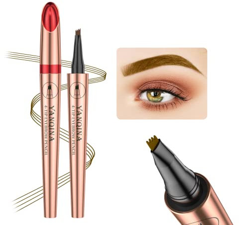 Augenbrauenstift, Eyebrow Pen, professioneller Make-up-Augenbrauenstift,24 Stunden Lang Haltbar, Wischfest, Natürlich Aussehende (Dunkelbraun)