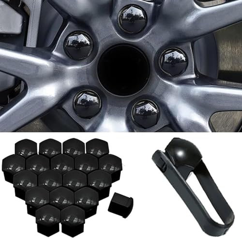 RAZZAI Auto Radschraubenkappen für M-ercedes Ben z W205,Radbolzen Radschrauben Kappen Radmuttern Nut Abdeckkappe Schraubenabdeckung Diebstahlschutzkappe Zubehör,A-Black-19mm