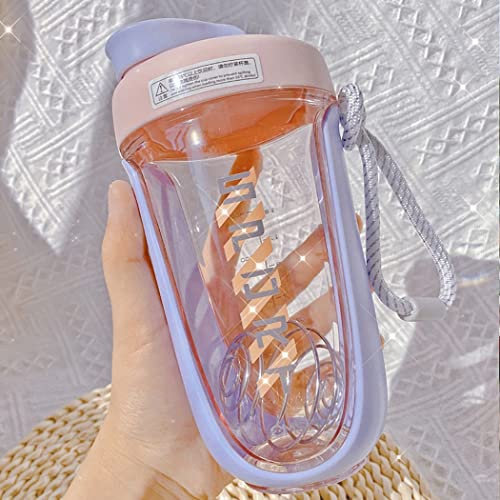 GraSky Purple Botella Coctelera 20 oz con Bola Batidora y Vaso Licuadora 590 ml - Báscula, Lavavajillas - Bebidas Pre y Post Entrenamiento