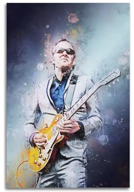 TESUXYEHH Poster, Motiv: Gitarrist Joe Bonamassa, dekoratives Gemälde, Leinwand, Wandposter und Kunstdruck, moderne Familienschlafzimmer-Dekoration, Poster, 20 x 30 cm