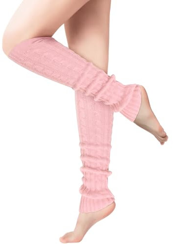 Suphigher Leg Warmers for Women - Warm Knit Women's Black Knee Leg Warmers Ladies Long Boot Socks Accessories for Party Sports Yoga