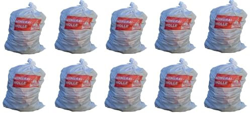 B teurobrecher - 10 Mineralwoll Säcke 140x220 cm - KFM Sack - Big Bag MiWo - für Mineralfaserabfälle - Transportsack mit Aufdruck - Glaswolle - Isolierwolle