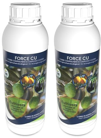 CULTIVERS Abono Fertilizante con efecto Fungicida de Cobre Ecológico 2x1L que Mejora el Sistema de Defensa de la Planta contra el Desarrollo de Enfermedades