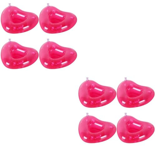 TOYANDONA 8stücke Aufblasbare Herzform Getränkehalter Aus PVC Pinke Cup Float Mats Für Poolpartys Wasseraktivitäten Und Strandspaß Stabil Und Leicht Für Unbeschwerte Momente