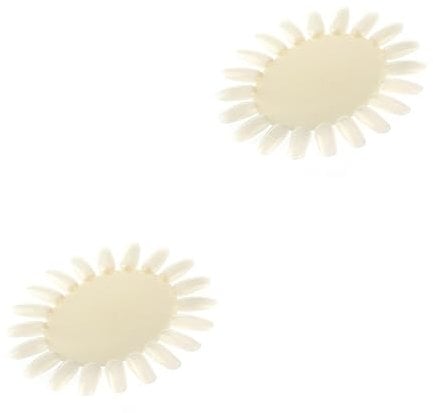 Healvian 20pcs Beige Acrylic Nail Polish Display Boards Nail Art Practice Wheel Tips for Hard Material for Showcasing Designs and Colors