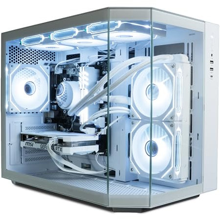 ionz Gaming PC - Desktop Computer, Ryzen 5 5600X, NVIDIA RTX 4060,16GB RAM 1TB NVMe SSD, 240mm AIO Liquid Cooling, Windows 11, 500W 80+ PSU, WiFi, White - KZ-9A (APEX, White)
