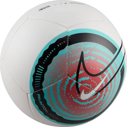 NIKE Phantom Fußball, White/Aurora Green/Ember Glow/Black, FZ3060-102, 5