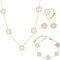 XFSRG Vierblättriges Glücksklee Schmuckset 18k Legierung Blumenschmuck mit Ohrringe Halskette Armband Ring Anhänger Party Schmuck Set für Frauen und Mädchen Muttertags,Valentinstag(Weiß)