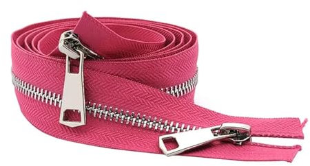 ApuaVireo&Co Cerniera Lampo in Metallo n. 5 con Doppio cursore, Multicolore, 10-80 cm(Rose Red,80cm)