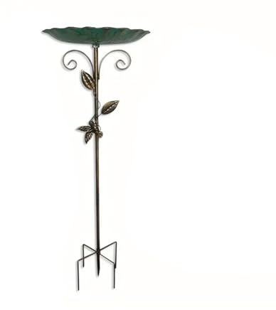 Cenifin Einfach Zu Reinigende Eisenvogel Wasserstation Für Garten Winterfestes Design Dekorativ 77 cm Stehende Becken Außenvogelbad Leicht Zu Reinigen Balkon Bad