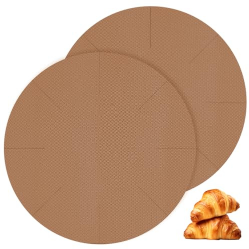 Lot de 2 Papier Cuisson Reutilisable Pour Airfryer, Résistant la Chaleur | Rond 40 CM Feuille de Cuisson Antiadhésive en Papier Sulfurisé, Permanents Feuilles Antiadhésive
