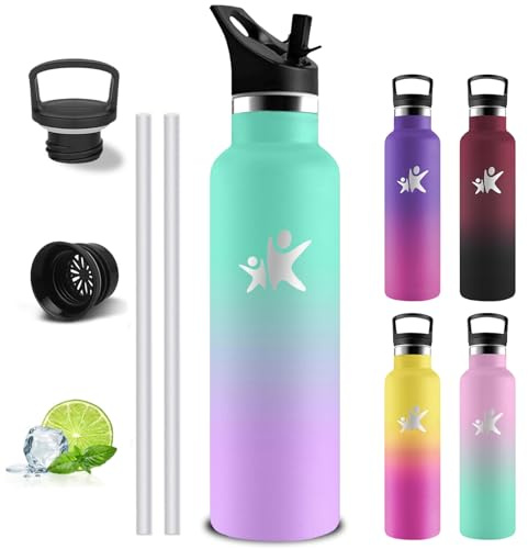 Borraccia Termica- Borraccia 1 litro- Bottiglia Termica Senza Perdite- Borracce Termiche- Mantiene Caldo per 12 Ore/Freddo 24 Ore, Borracce Termiche per Fitness, Trekking, Campeggio, Yoga