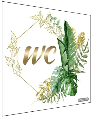 PACKOVE Stickers Muraux Toilette Wc en Pvc Design Plante Vibrant, Autocollants pour Toilettes et Salle de Bain, Facile à Installer pour Décoration Murale de Porte