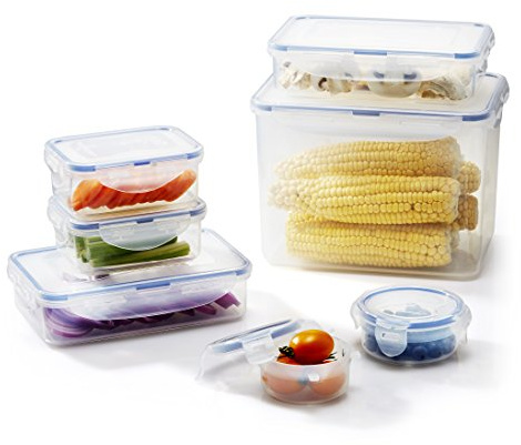 7pce container set - Rectangular 3.9lt/2 x 800ml/2 x 350ml/Round 140ml & 100ml