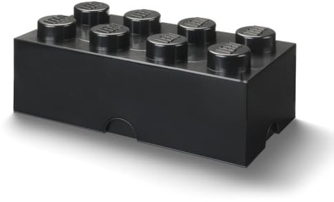 LEGO Aufbewahrungsstein, 8 Noppen, Stapelbare Aufbewahrungsbox, 12 l, schwarz