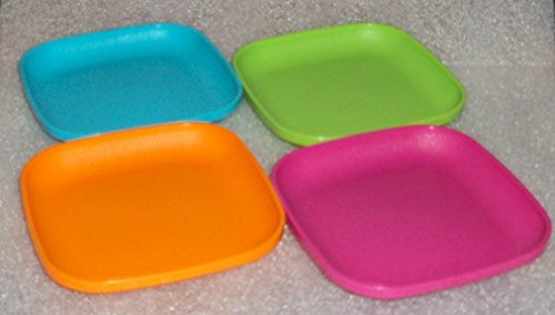 SMALL Tupperware 4 Inch Square Plates, Children's Toy Size Set by Tupperware