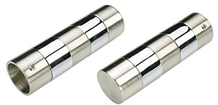 Liedeco Endstück, Endkappe Toulouse für Gardinenstangen France ø 20 mm | 2 Stück | Edelstahl-Optik/Chrom